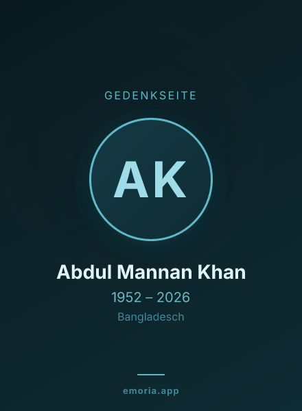 Gedenkportrait von Abdul Mannan Khan