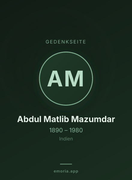 Gedenkportrait von Abdul Matlib Mazumdar