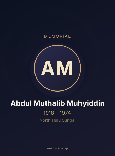 Memorial portrait of Abdul Muthalib Muhyiddin