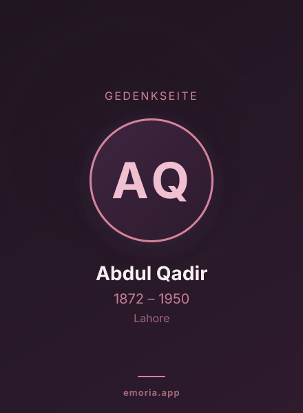 Gedenkportrait von Abdul Qadir