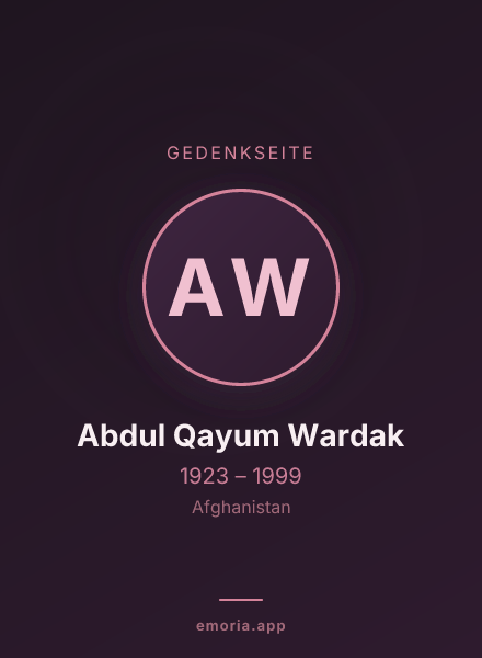 Gedenkportrait von Abdul Qayum Wardak