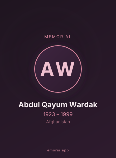 Memorial portrait of Abdul Qayum Wardak
