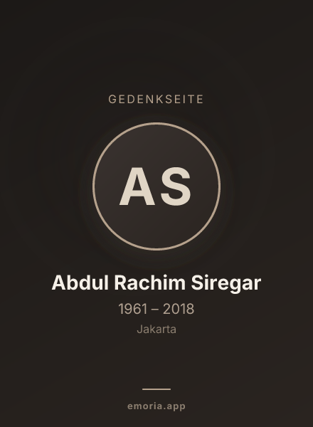 Gedenkportrait von Abdul Rachim Siregar