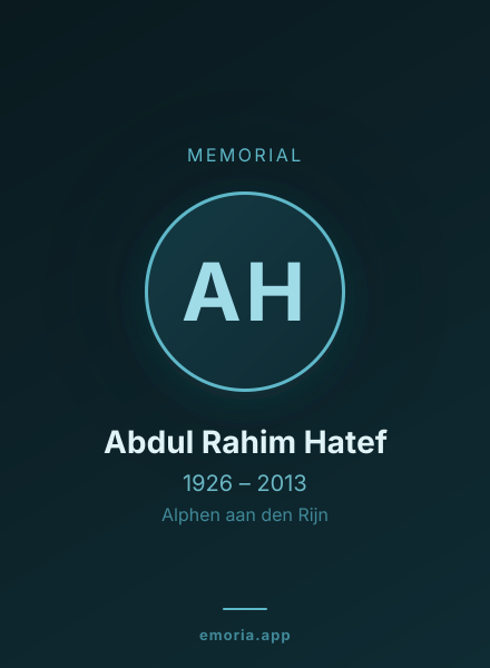 Memorial portrait of Abdul Rahim Hatef