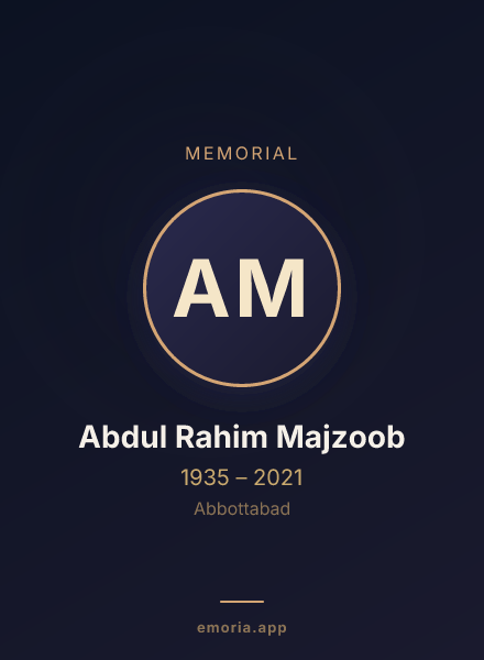 Memorial portrait of Abdul Rahim Majzoob