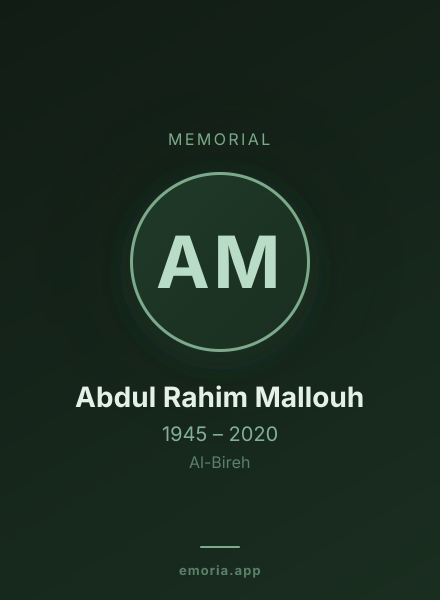 Memorial portrait of Abdul Rahim Mallouh