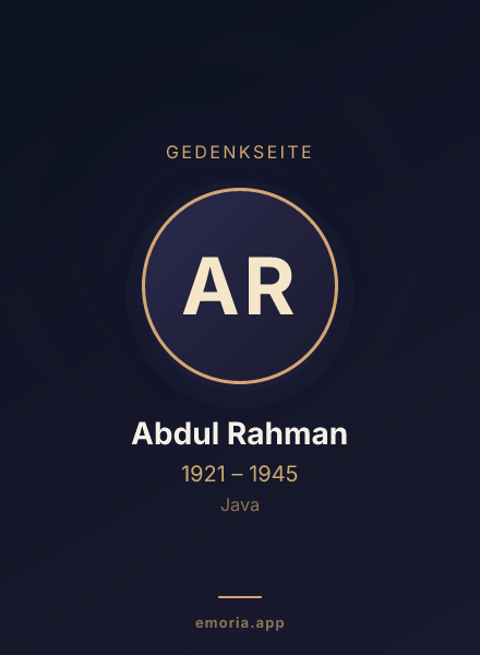 Gedenkportrait von Abdul Rahman
