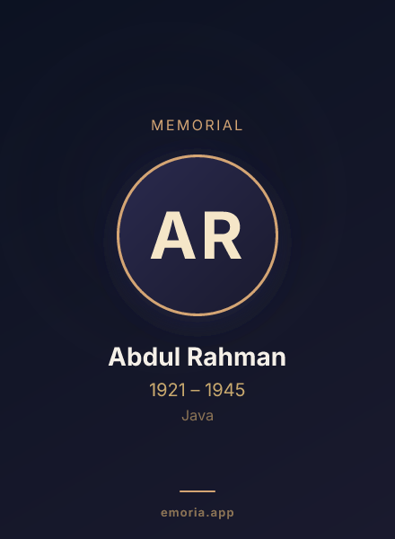 Memorial portrait of Abdul Rahman