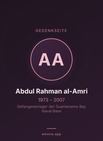 Gedenkportrait von Abdul Rahman al-Amri