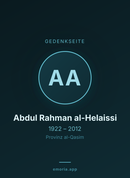 Gedenkportrait von Abdul Rahman al-Helaissi