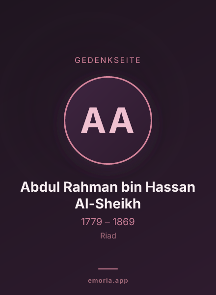 Gedenkportrait von Abdul Rahman bin Hassan Al-Sheikh