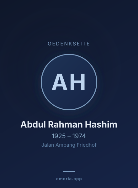 Gedenkportrait von Abdul Rahman Hashim