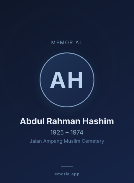 Memorial portrait of Abdul Rahman Hashim
