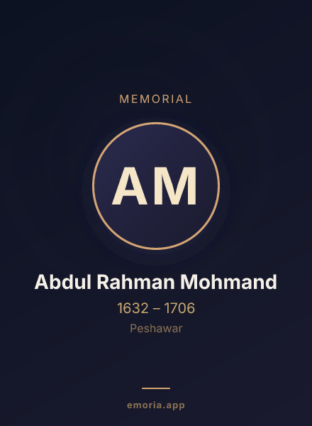 Memorial portrait of Abdul Rahman Mohmand