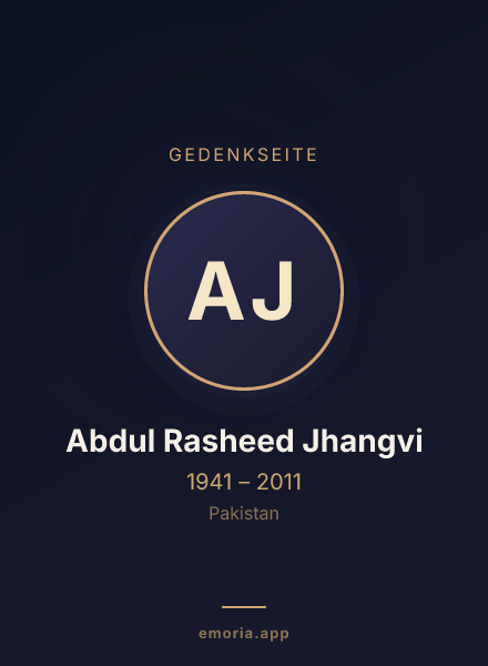 Gedenkportrait von Abdul Rasheed Jhangvi
