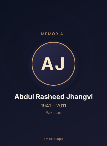 Memorial portrait of Abdul Rasheed Jhangvi