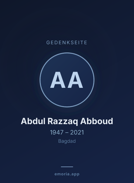Gedenkportrait von Abdul Razzaq Abboud