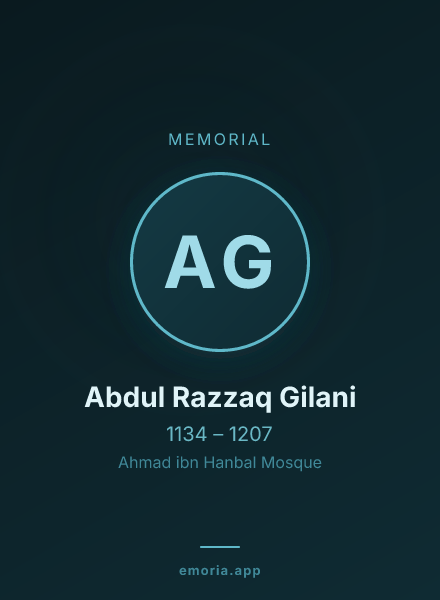 Memorial portrait of Abdul Razzaq Gilani