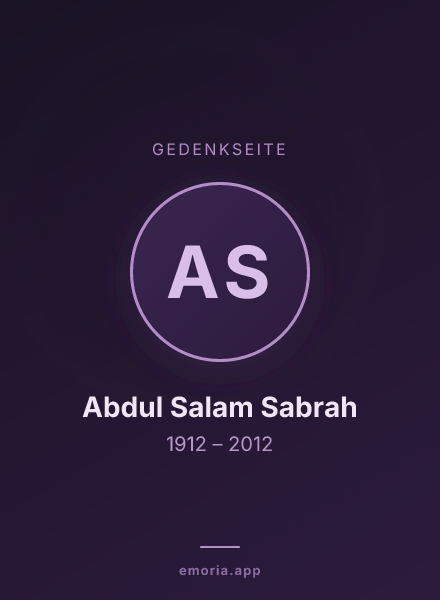 Gedenkportrait von Abdul Salam Sabrah