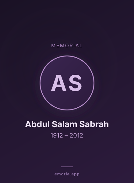 Memorial portrait of Abdul Salam Sabrah
