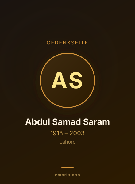 Gedenkportrait von Abdul Samad Saram