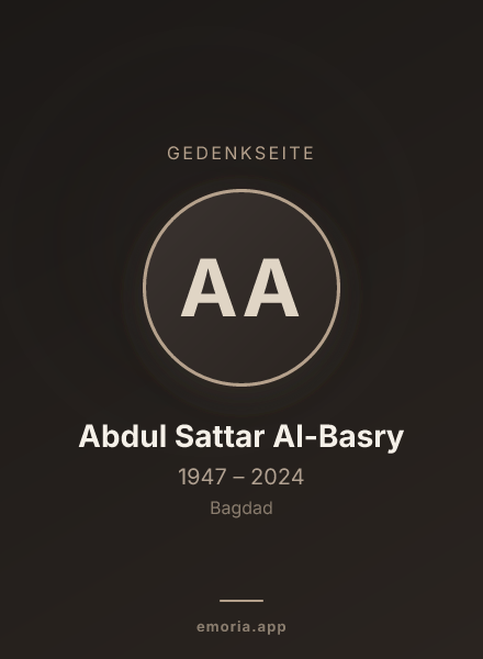 Gedenkportrait von Abdul Sattar Al-Basry