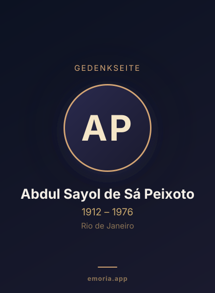 Gedenkportrait von Abdul Sayol de Sá Peixoto