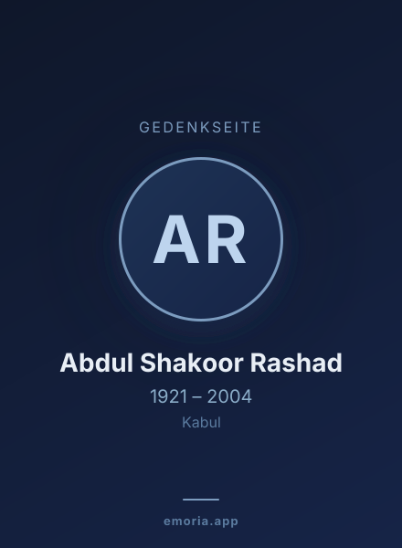 Gedenkportrait von Abdul Shakoor Rashad