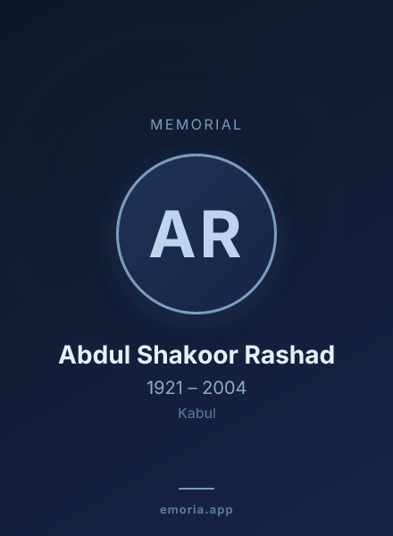 Memorial portrait of Abdul Shakoor Rashad
