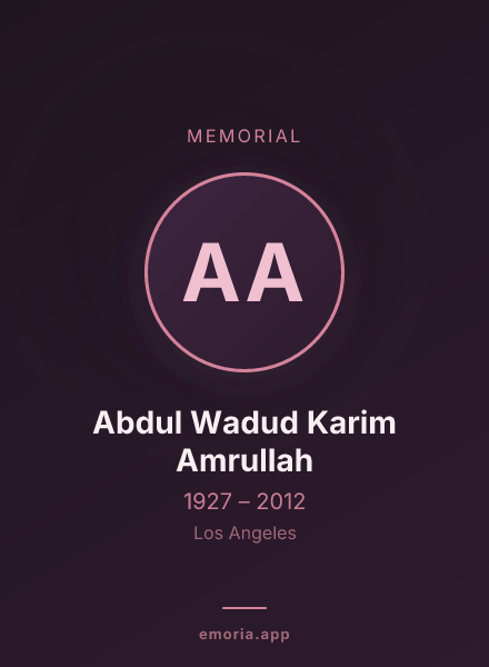 Memorial portrait of Abdul Wadud Karim Amrullah