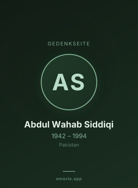 Gedenkportrait von Abdul Wahab Siddiqi