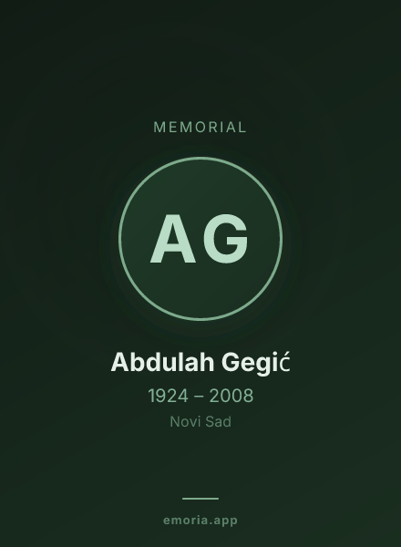 Memorial portrait of Abdulah Gegić