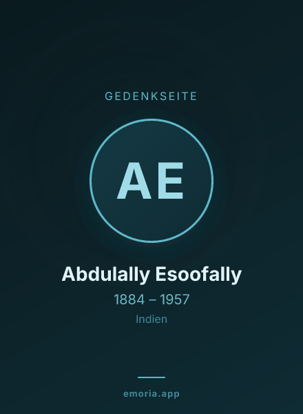 Gedenkportrait von Abdulally Esoofally