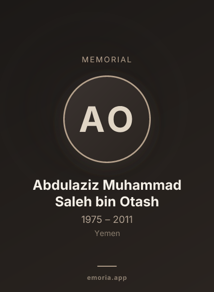 Memorial portrait of Abdulaziz Muhammad Saleh bin Otash