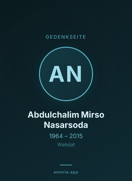 Gedenkportrait von Abdulchalim Mirso Nasarsoda