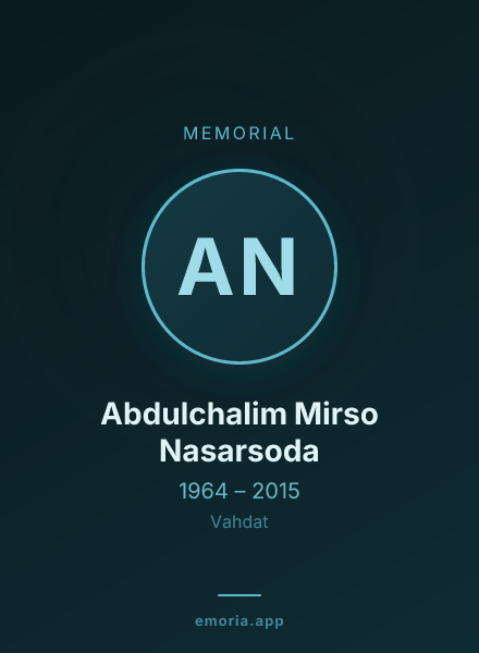 Memorial portrait of Abdulchalim Mirso Nasarsoda