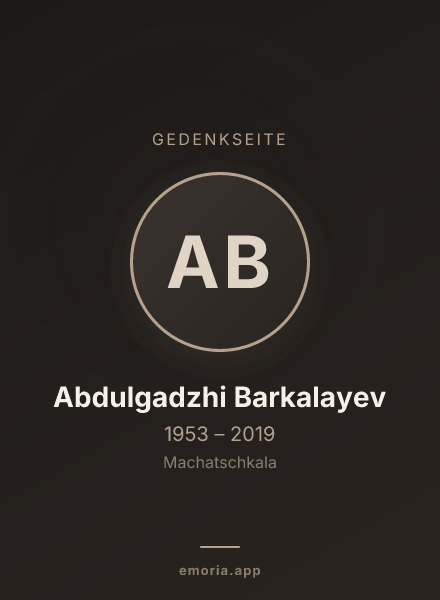 Gedenkportrait von Abdulgadzhi Barkalayev