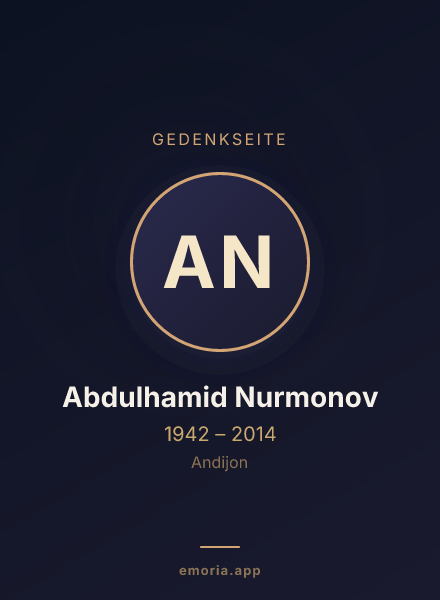 Gedenkportrait von Abdulhamid Nurmonov