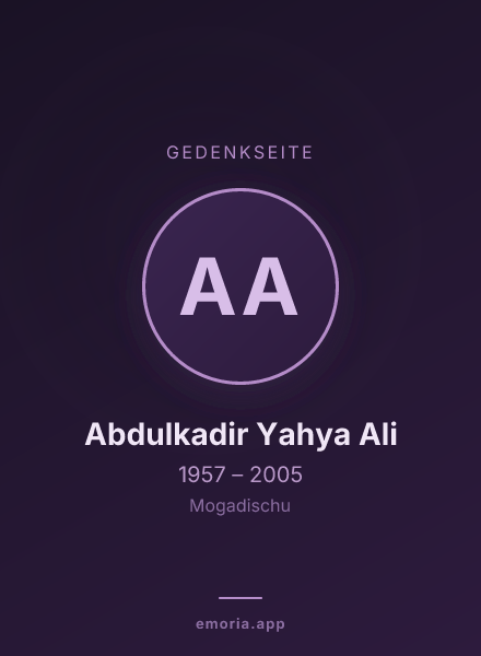 Gedenkportrait von Abdulkadir Yahya Ali