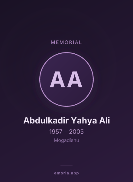 Memorial portrait of Abdulkadir Yahya Ali