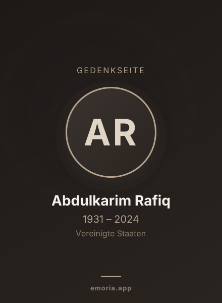 Gedenkportrait von Abdulkarim Rafiq