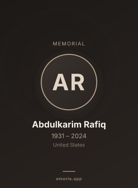 Memorial portrait of Abdulkarim Rafiq