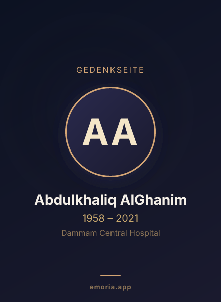 Gedenkportrait von Abdulkhaliq AlGhanim