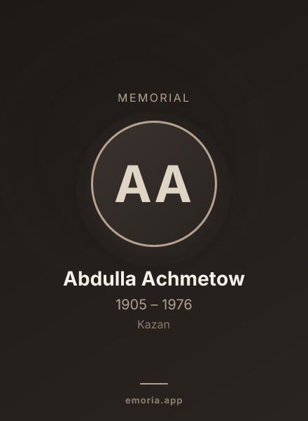 Memorial portrait of Abdulla Achmetow