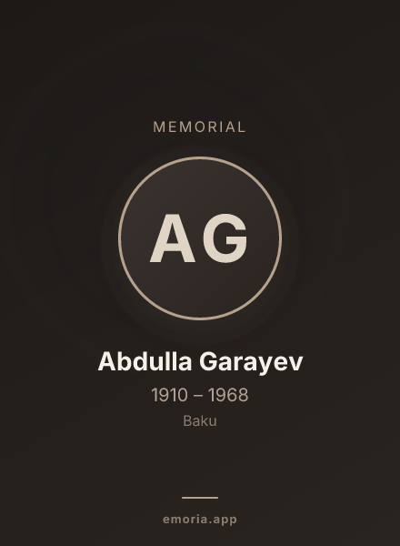 Memorial portrait of Abdulla Garayev