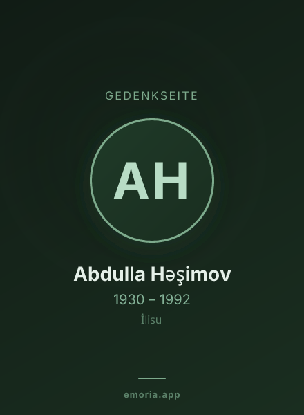 Gedenkportrait von Abdulla Həşimov