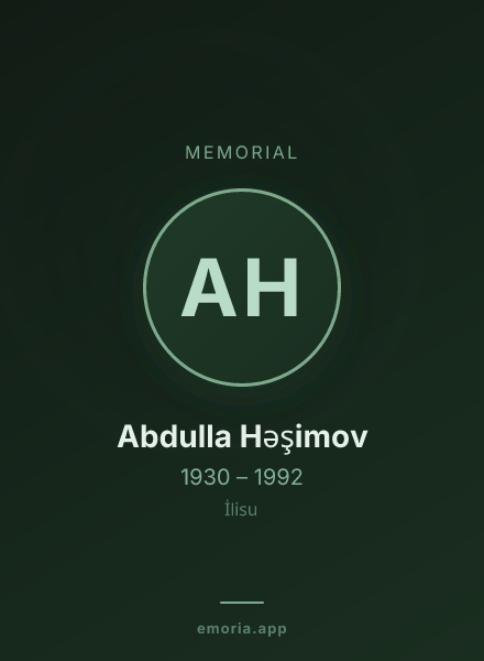 Memorial portrait of Abdulla Həşimov