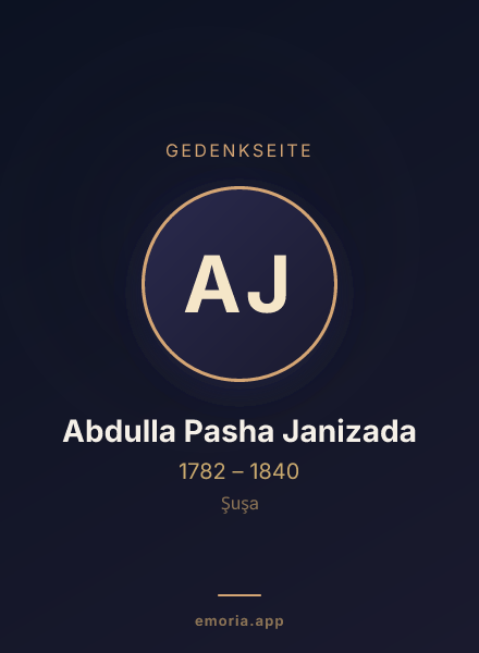 Gedenkportrait von Abdulla Pasha Janizada