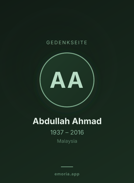 Gedenkportrait von Abdullah Ahmad