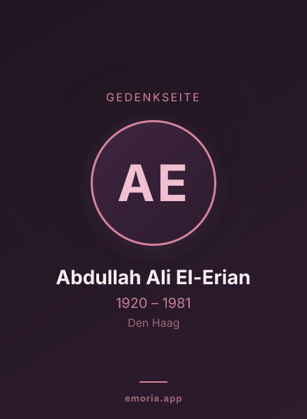 Gedenkportrait von Abdullah Ali El-Erian